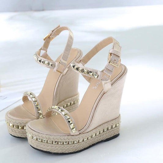Wedge Heel Rivet Sandals for Women
