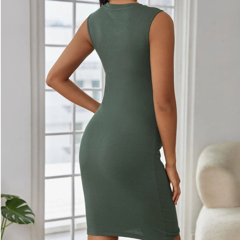 Pregnant Women's Rib Knit Sundress - European & American Style