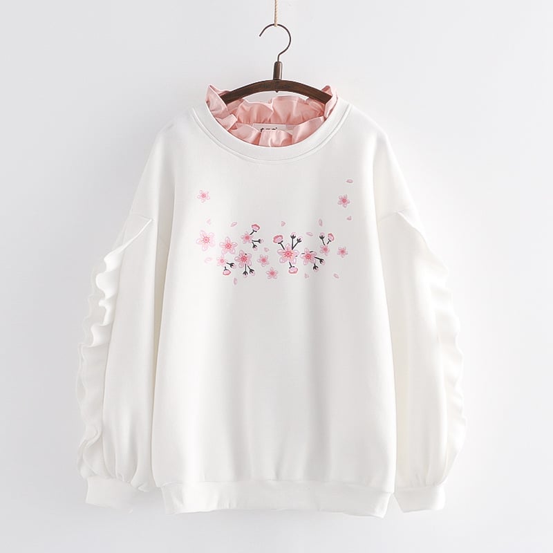 Printed Long Sleeve Pullover Top Without Hoodie