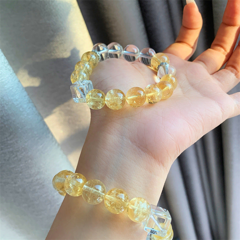 Citrine High-Grade Cube Sugar Crystal Bracelet Design
