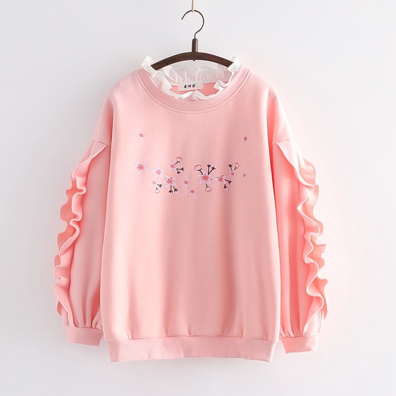Printed Long Sleeve Pullover Top Without Hoodie