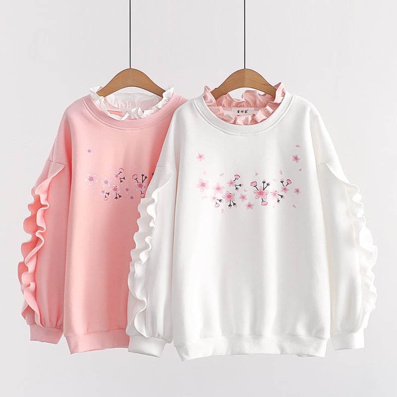 Printed Long Sleeve Pullover Top Without Hoodie